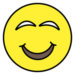 A unique design icon of cheerful emoji 