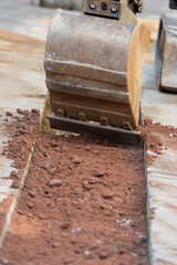 Tiefbau, verfüllen eines Grabens