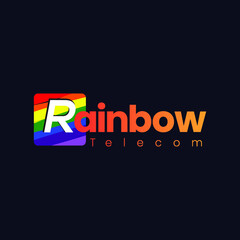 Fototapeta na wymiar Modern Telecom Rainbow Logo 