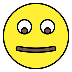 A colorful design icon of neutral emoji 