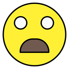 Astonished emoji icon, editable vector 