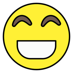 Flat design of grinning face emoji 