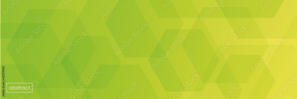 Wall mural lime green hexagon overlapping shapes abstract background