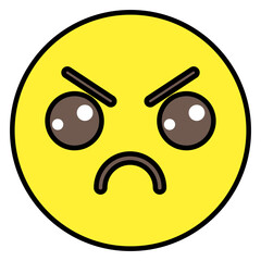 Flat design icon of angry emoji, editable vector 