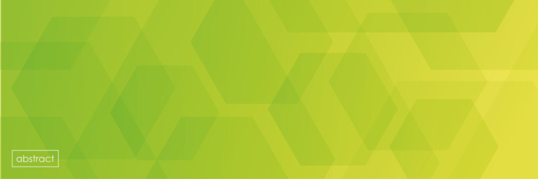 Lime green hexagon overlapping shapes abstract background