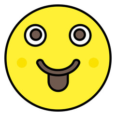Tongue out emoji icon in trendy vector design