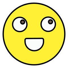 Flat design icon of rolling eyes face 