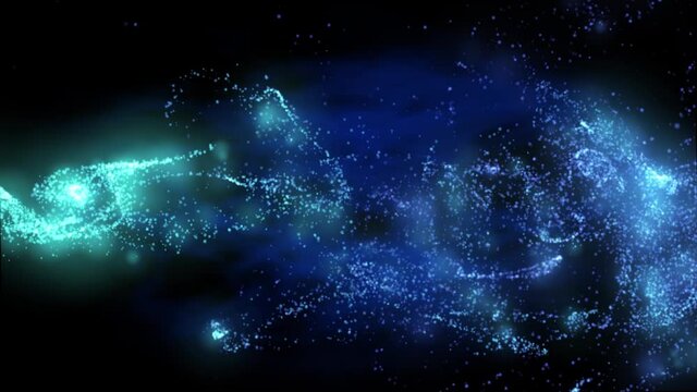 4K Abstract  background animation shining fluid energy sparkling particles liquid magic dust turbulent wave flow in space