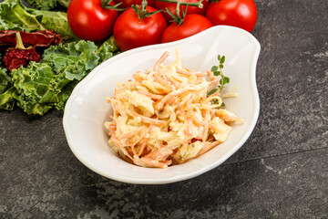 Vegetarian Cole slaw salad with cabbage
