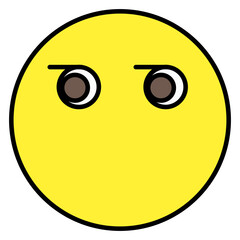 Emoticon with no mouth, mouthless emoji or no words 