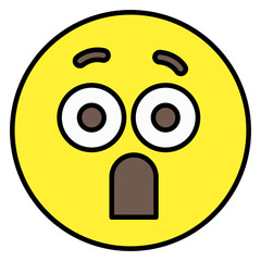 Astonished emoji icon, editable vector 
