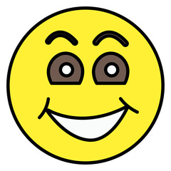 Editable flat design of happy emoji 