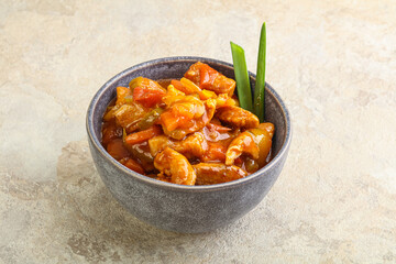 Meat goulash with vegetables