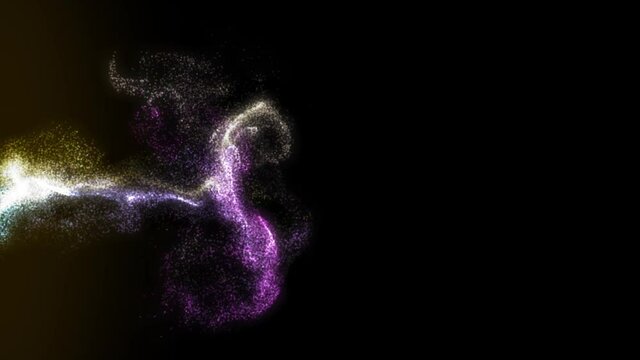 4K Abstract  background animation shining fluid energy sparkling particles liquid magic dust turbulent wave flow in space