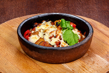Roasted Pork and vegetables with cheese
