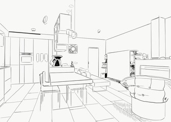 Camera drawing hand made