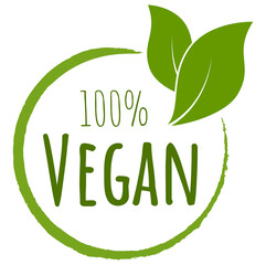 modern green stamp 100% vegan