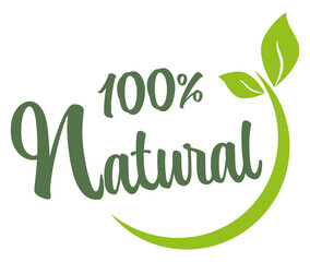 modern green stamp 100% natural