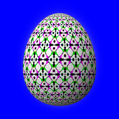 Colorful 3D easter egg on blue background