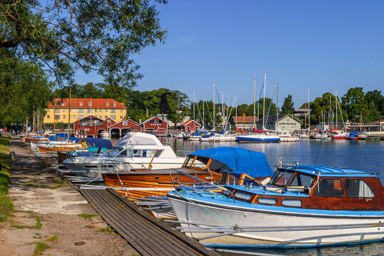 Beautiful view at Hjo harbour in Sweden