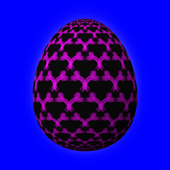 Colorful 3D easter egg on blue background