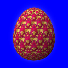 Colorful 3D easter egg on blue background