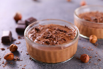 chocolate mousse and hazelnut