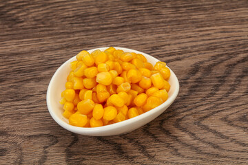 Sweet corn seeds in the bowl