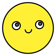 Flat design icon of cute face 