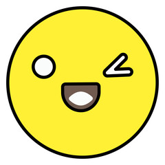An editable design icon of wink emoji 