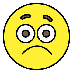 A trendy vector design of sad emoji 