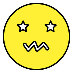 A perfect design icon of stars eyes emoji 