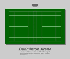 design about the badminton arena