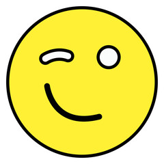 An icon design of smirk emoji 