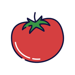Illustration of tomato. Filled-outline icon of tomato.