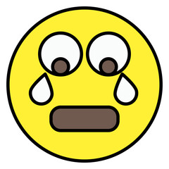 A creative design icon of crying emoji 