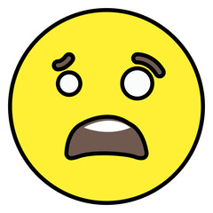 Astonished emoji icon, editable vector 