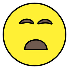 A trendy vector design of sad emoji 