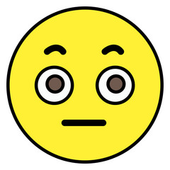 A trendy vector design of wide eyes emoji 