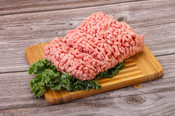 Raw pork minced meat for cooking