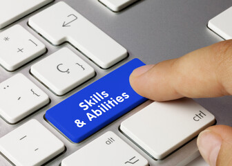 Skills and abilities - Inscription on Blue Keyboard Key.
