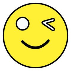 An editable design icon of wink emoji 