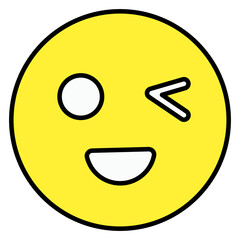 Fototapeta premium An editable design icon of wink emoticon
