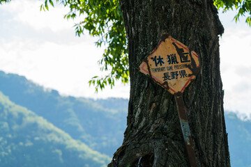 sign in the woods
