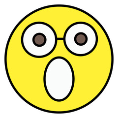 Astonished emoji icon, editable vector 