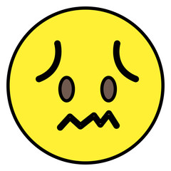A trendy vector design of sad emoji 