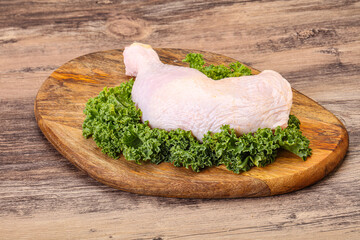 Raw chicken leg for cooking