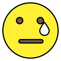 A creative design icon of crying emoji 