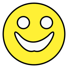 Editable flat design of happy emoji 