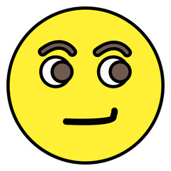 Flat design icon of rolling eyes emoticon 